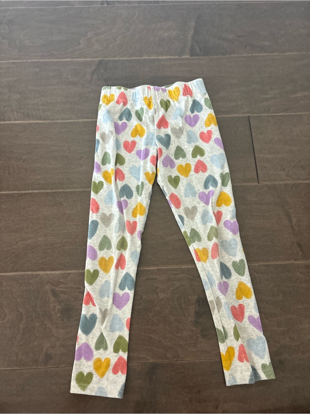 Carter's Light Gray Leggings with Multicolor Heart Print